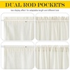 NICETOWN Linen Textured Door Curtain – White Sidelight Panel Curtain(Ivory White)