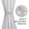 NICETOWN Linen Textured Door Curtain – White Sidelight Panel Curtain(Light Grey)