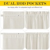 NICETOWN Linen Textured Door Curtain – White Sidelight Panel Curtain(Linen)
