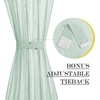 NICETOWN Linen Textured Door Curtain – White Sidelight Panel Curtain(Mint Green)