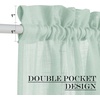 NICETOWN Linen Textured Door Curtain – White Sidelight Panel Curtain(Mint Green)