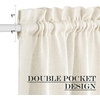 NICETOWN Linen Textured Door Curtain – White Sidelight Panel Curtain(Natural)