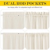 NICETOWN Linen Textured Door Curtain – White Sidelight Panel Curtain(Natural)