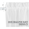 NICETOWN Linen Textured Door Curtain – White Sidelight Panel Curtain(Pure White)