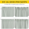 NICETOWN Linen Textured Door Curtain – White Sidelight Panel Curtain(Sage Green)
