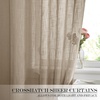 NICETOWN Linen Textured Door Curtain – White Sidelight Panel Curtain(Taupe)