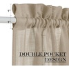 NICETOWN Linen Textured Door Curtain – White Sidelight Panel Curtain(Taupe)