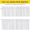NICETOWN Linen Textured Door Curtain – White Sidelight Panel Curtain(White)