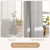 NICETOWN Non See Through White Privacy Sheer Curtains 84 inches Long(Silver Grey)