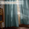 NICETOWN Non See Through White Privacy Sheer Curtains 84 inches Long(Teal)