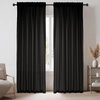 NICETOWN Non-See-Through Sheer Curtains 84 Inches Long 2 Panels Semi Sheer(Black)
