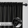 NICETOWN Non-See-Through Sheer Curtains 84 Inches Long 2 Panels Semi Sheer(Black)