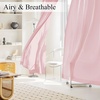 NICETOWN Non-See-Through Sheer Curtains 84 Inches Long 2 Panels Semi Sheer(Pink)