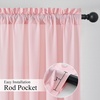 NICETOWN Non-See-Through Sheer Curtains 84 Inches Long 2 Panels Semi Sheer(Pink)