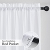 NICETOWN Non-See-Through Sheer Curtains 84 Inches Long 2 Panels Semi Sheer(Pure White)