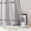 NICETOWN White Linen Curtains 84 inch Length, Tab Top Soft Semi Sheer Flax Window Treatments Privacy with Light Filtering Vertical Drapes for Bedroom/Living Room, W52 x L84, 2 Panels(Charcoal Grey-tab Top)
