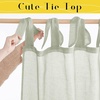 NICETOWN White Linen Curtains 84 inch Length, Tab Top Soft Semi Sheer Flax Window Treatments Privacy with Light Filtering Vertical Drapes for Bedroom/Living Room, W52 x L84, 2 Panels(Sage Green)
