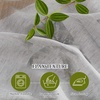 NICETOWN White Linen Curtains 84 inch Length, Tab Top Soft Semi Sheer Flax Window Treatments Privacy with Light Filtering Vertical Drapes for Bedroom/Living Room, W52 x L84, 2 Panels(Grey-tab Top)