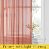 NICETOWN White Linen Curtains 84 inch Length, Tab Top Soft Semi Sheer Flax Window Treatments Privacy with Light Filtering Vertical Drapes for Bedroom/Living Room, W52 x L84, 2 Panels(Burnt Orange)