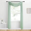 NICETOWN White Sheer Window Scarf 216 inch Extra Long 2 Panels, Soft Voile Textured Bed Canopy Scarf Curtains for Event Designs/Home Decor, 60 inches Wide,(Sage Green)
