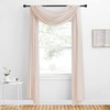 NICETOWN White Sheer Window Scarf 216 inch Extra Long 2 Panels, Soft Voile Textured Bed Canopy Scarf Curtains for Event Designs/Home Decor, 60 inches Wide,(Taupe)