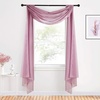 NICETOWN White Sheer Window Scarf 216 inch Extra Long 2 Panels, Soft Voile Textured Bed Canopy Scarf Curtains for Event Designs/Home Decor, 60 inches Wide,(Mauve)