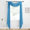 NICETOWN White Sheer Window Scarf 216 inch Extra Long 2 Panels, Soft Voile Textured Bed Canopy Scarf Curtains for Event Designs/Home Decor, 60 inches Wide,(Turquoise)