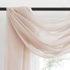 NICETOWN White Sheer Window Scarf 216 inch Extra Long 2 Panels, Soft Voile Textured Bed Canopy Scarf Curtains for Event Designs/Home Decor, 60 inches Wide,(Taupe)