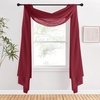 NICETOWN White Sheer Window Scarf 216 inch Extra Long 2 Panels, Soft Voile Textured Bed Canopy Scarf Curtains for Event Designs/Home Decor, 60 inches Wide,(Haute Red)
