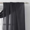 NICETOWN White Sheer Window Scarf 216 inch Extra Long 2 Panels, Soft Voile Textured Bed Canopy Scarf Curtains for Event Designs/Home Decor, 60 inches Wide,(Black)