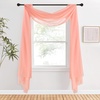 NICETOWN White Sheer Window Scarf 216 inch Extra Long 2 Panels, Soft Voile Textured Bed Canopy Scarf Curtains for Event Designs/Home Decor, 60 inches Wide,(Coral)