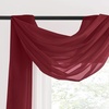 NICETOWN White Sheer Window Scarf 216 inch Extra Long 2 Panels, Soft Voile Textured Bed Canopy Scarf Curtains for Event Designs/Home Decor, 60 inches Wide,(Haute Red)
