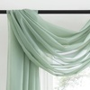 NICETOWN White Sheer Window Scarf 216 inch Extra Long 2 Panels, Soft Voile Textured Bed Canopy Scarf Curtains for Event Designs/Home Decor, 60 inches Wide,(Sage Green)