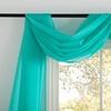 NICETOWN White Sheer Window Scarf 216 inch Extra Long 2 Panels, Soft Voile Textured Bed Canopy Scarf Curtains for Event Designs/Home Decor, 60 inches Wide,(Pool Blue)