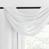 NICETOWN White Sheer Window Scarf 216 inch Extra Long 2 Panels, Soft Voile Textured Bed Canopy Scarf Curtains for Event Designs/Home Decor, 60 inches Wide,(Light Gray)