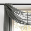 NICETOWN White Sheer Window Scarf 216 inch Extra Long 2 Panels, Soft Voile Textured Bed Canopy Scarf Curtains for Event Designs/Home Decor, 60 inches Wide,(Dark Gray)