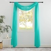 NICETOWN White Sheer Window Scarf 216 inch Extra Long 2 Panels, Soft Voile Textured Bed Canopy Scarf Curtains for Event Designs/Home Decor, 60 inches Wide,(Pool Blue)