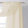 NICETOWN White Sheer Window Scarf 216 inch Extra Long 2 Panels, Soft Voile Textured Bed Canopy Scarf Curtains for Event Designs/Home Decor, 60 inches Wide,(Beige)
