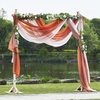 NICETOWN White Sheer Window Scarf 216 inch Extra Long 2 Panels, Soft Voile Textured Bed Canopy Scarf Curtains for Event Designs/Home Decor, 60 inches Wide,(Ombre Terracotta)
