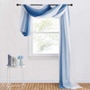 NICETOWN White Sheer Window Scarf 216 inch Extra Long 2 Panels, Soft Voile Textured Bed Canopy Scarf Curtains for Event Designs/Home Decor, 60 inches Wide,(Ombre Navy Blue)
