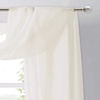 NICETOWN White Sheer Window Scarf 216 inch Extra Long 2 Panels, Soft Voile Textured Bed Canopy Scarf Curtains for Event Designs/Home Decor, 60 inches Wide,(Off White)