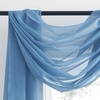 NICETOWN White Sheer Window Scarf 216 inch Extra Long 2 Panels, Soft Voile Textured Bed Canopy Scarf Curtains for Event Designs/Home Decor, 60 inches Wide,(Stone Blue)