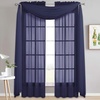 NICETOWN White Sheer Window Scarf 216 inch Extra Long 2 Panels, Soft Voile Textured Bed Canopy Scarf Curtains for Event Designs/Home Decor, 60 inches Wide,(Dark Blue)