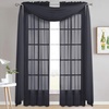 NICETOWN White Sheer Window Scarf 216 inch Extra Long 2 Panels, Soft Voile Textured Bed Canopy Scarf Curtains for Event Designs/Home Decor, 60 inches Wide,(Black)