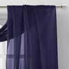 NICETOWN White Sheer Window Scarf 216 inch Extra Long 2 Panels, Soft Voile Textured Bed Canopy Scarf Curtains for Event Designs/Home Decor, 60 inches Wide,(Dark Blue)