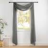NICETOWN White Sheer Window Scarf 216 inch Extra Long 2 Panels, Soft Voile Textured Bed Canopy Scarf Curtains for Event Designs/Home Decor, 60 inches Wide,(Dark Gray)