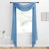 NICETOWN White Sheer Window Scarf 216 inch Extra Long 2 Panels, Soft Voile Textured Bed Canopy Scarf Curtains for Event Designs/Home Decor, 60 inches Wide,(Stone Blue)