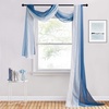 NICETOWN White Sheer Window Scarf 216 inch Extra Long 2 Panels, Soft Voile Textured Bed Canopy Scarf Curtains for Event Designs/Home Decor, 60 inches Wide,(Ombre Navy Blue)