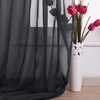 NICETOWN White Sheer Window Scarf 216 inch Extra Long 2 Panels, Soft Voile Textured Bed Canopy Scarf Curtains for Event Designs/Home Decor, 60 inches Wide,(Black)