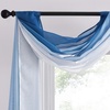 NICETOWN White Sheer Window Scarf 216 inch Extra Long 2 Panels, Soft Voile Textured Bed Canopy Scarf Curtains for Event Designs/Home Decor, 60 inches Wide,(Ombre Navy Blue)